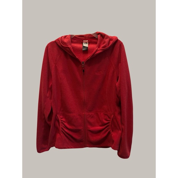 North Face Jacket Womens XL Pink Full Zip Fleece Hooded Sweatshirt Gorpcore - Picture 1 of 4